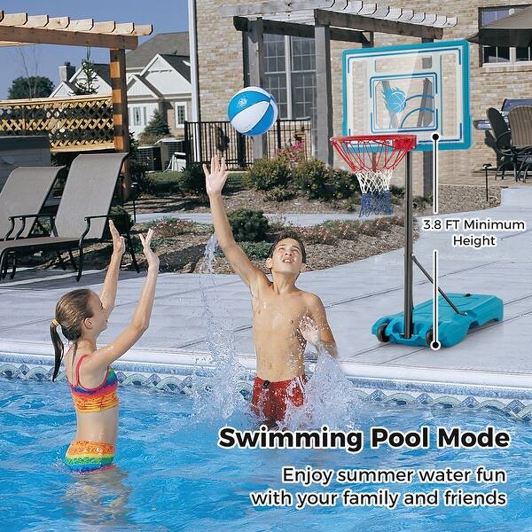 Toddler Basketball Hoop Height Adjustable For Kids Indoor Outdoor Play Portable Basketball Goal Poolside Basketball Hoop For Swimming Pool Basketball