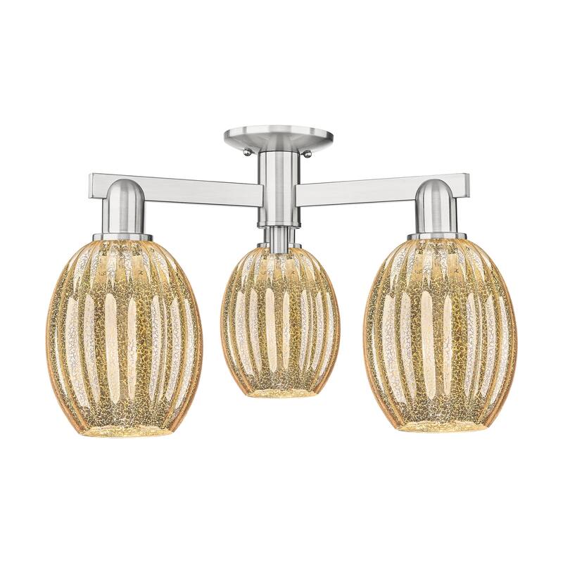 Innovations Lighting Downtown Urban - Preston - 3 Light 24" Bulb Shade Semi-Flush Mount