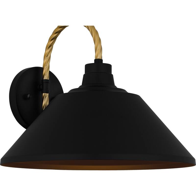 Matte Black One Light Outdoor Lantern from the Longshore Collection
