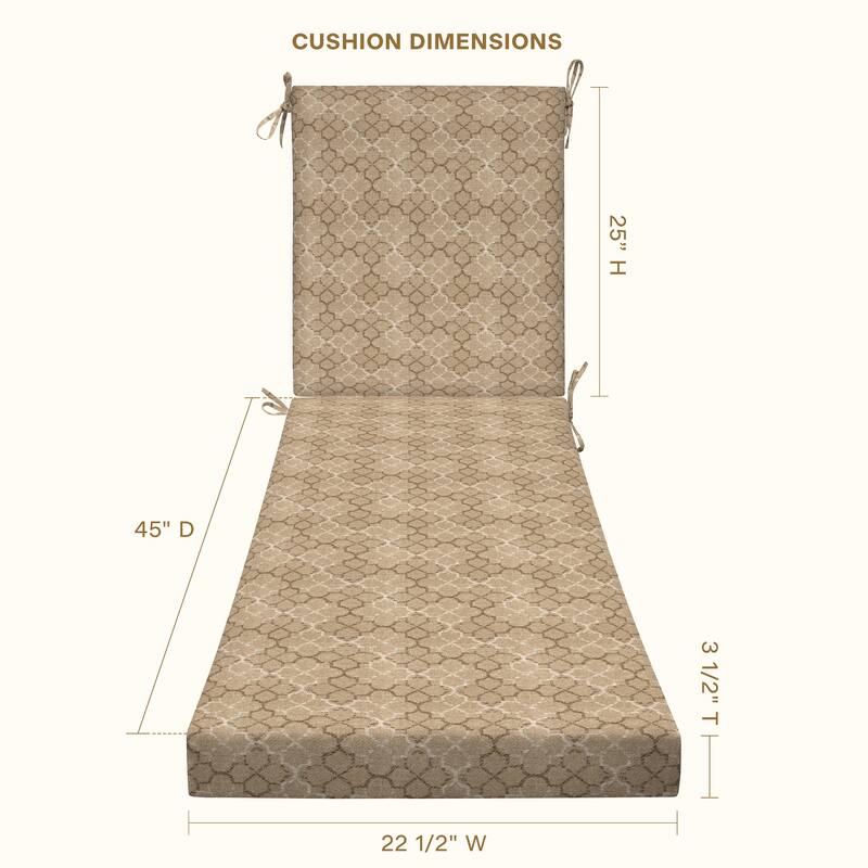 Textured Chaise Lounge Cushion - 22.5" wide x 70" long x 45" deep x 3.5" thick