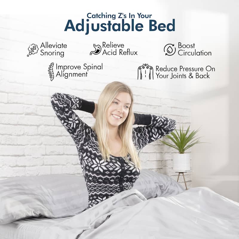 Renanim Adjustable Bed Frame with 12" Mattress, Dual Massage, Zero Gravity, 5 Minutes Installation, USB Ports, App control