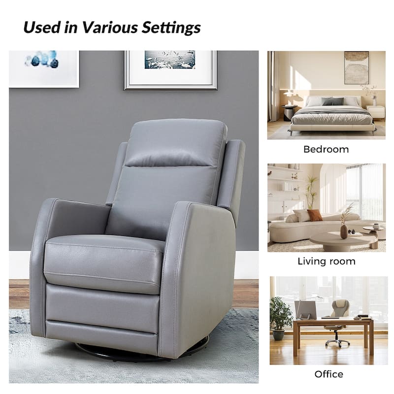 Esteban Modern Faux Leather Manual Rocking Swivel Recliner with Wingback