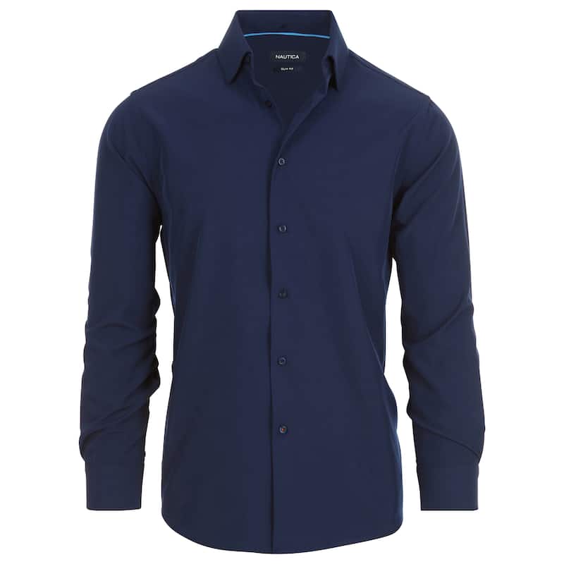 Nautica Men's Wrinkle-Resistant Performance Dress Shirt - Slim Fit