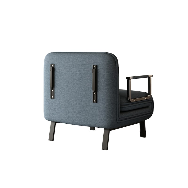 31-inch Tri-Fold Convertible Chair with Adjustable Backrest and Pillow Blue