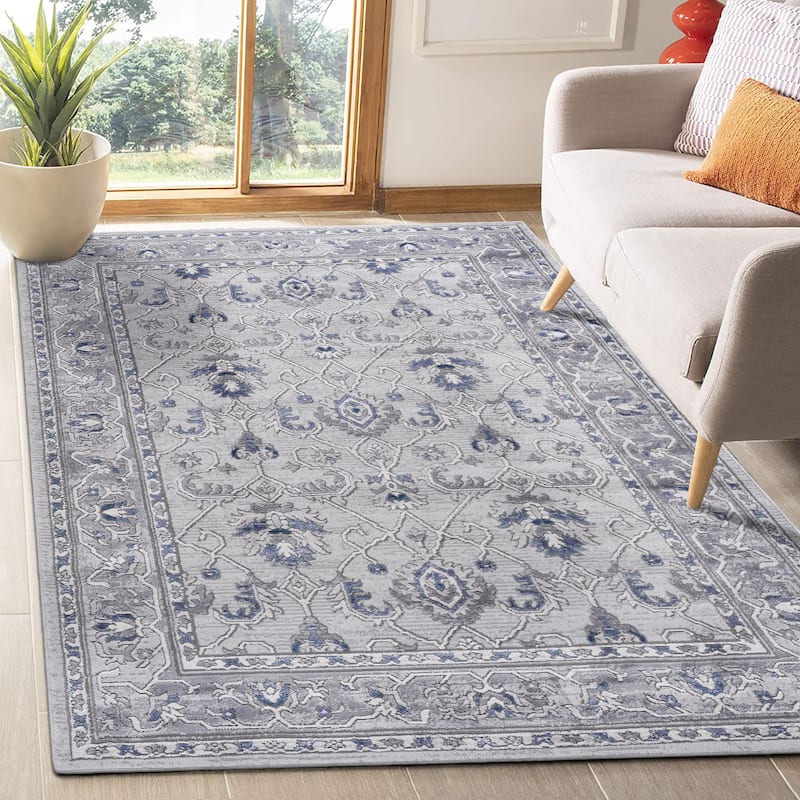 MARFI Collection Grey / Blue / Oriental Non-Shedding Area Rug