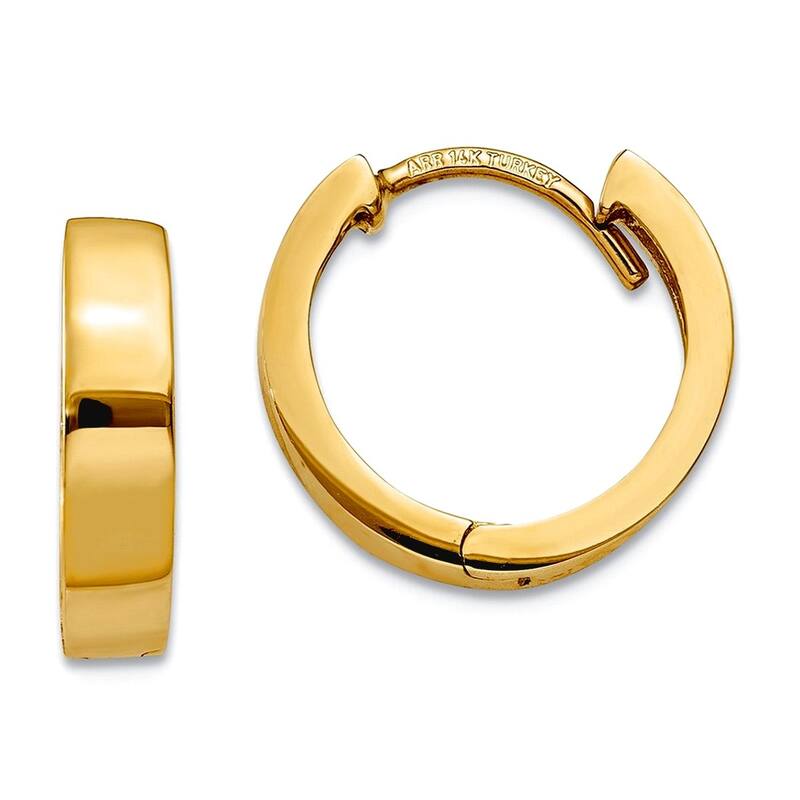 Curata 10k Yellow or White Gold 10x3mm Round Hinged Hoop Earrings - Yellow Gold