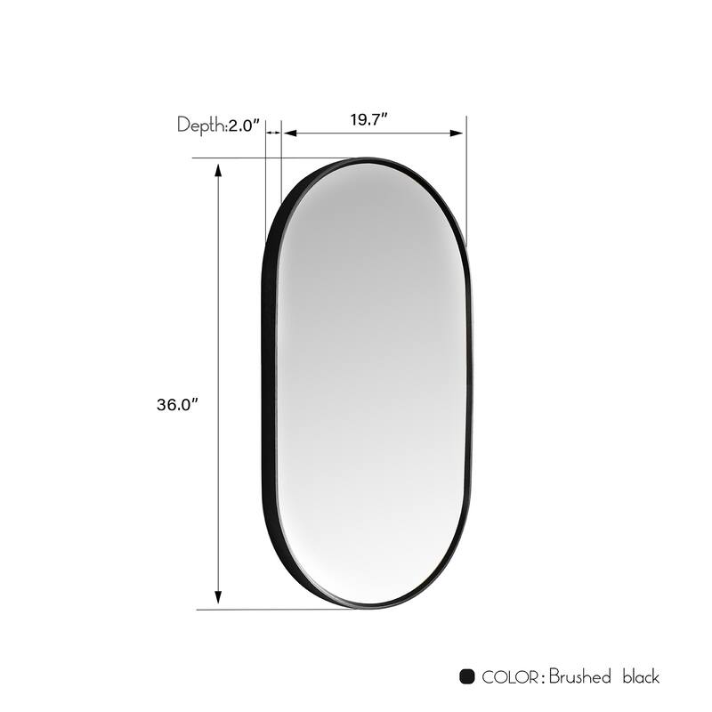 Miajadas Oval Aluminum Framed Wall Mount Mirror