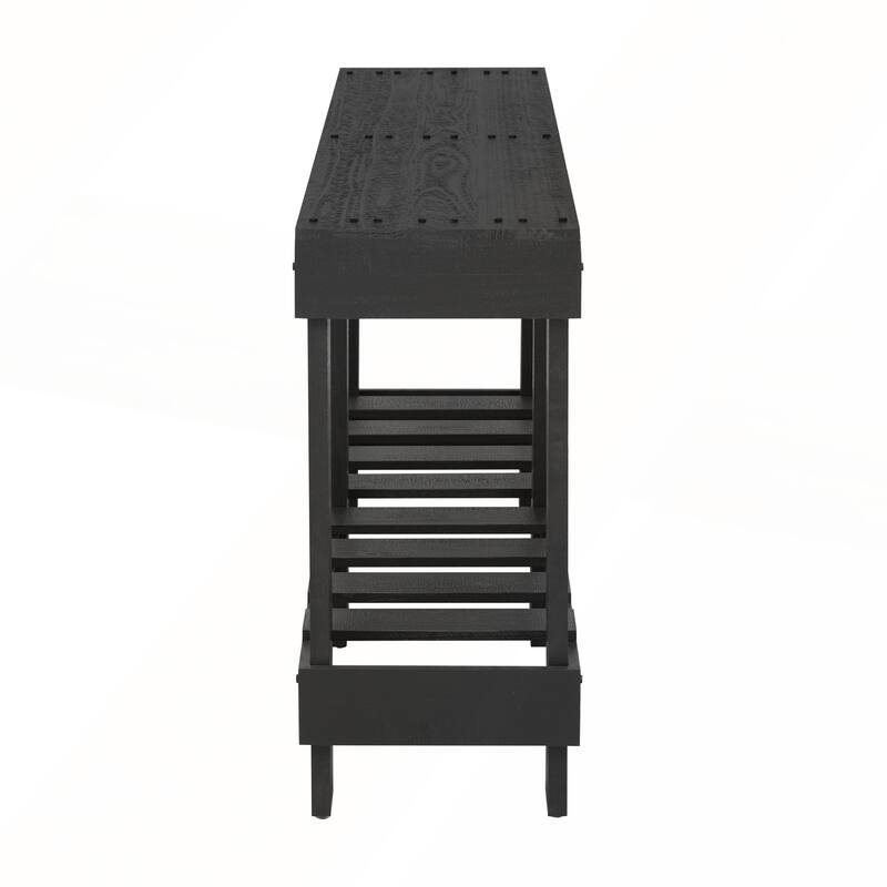 62.9-Inch Vintage Entryway Table with Natural Fir Wood