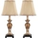 preview thumbnail 5 of 5, SAFAVIEH Lighting 17-inch August Gold Silky Table Lamp (Set of 2)
