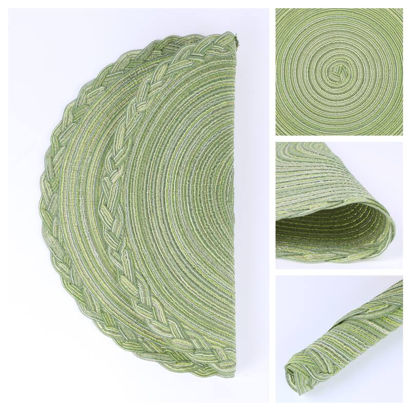 Rustic Placemats Set of 6 Placemats for Dining Table Decor Indoor Outdoor Washable Kitchen Table Mat Wipe Clean 15*15in - Green
