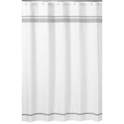 Sweet Jojo Designs White and Grey Hotel Shower Curtain