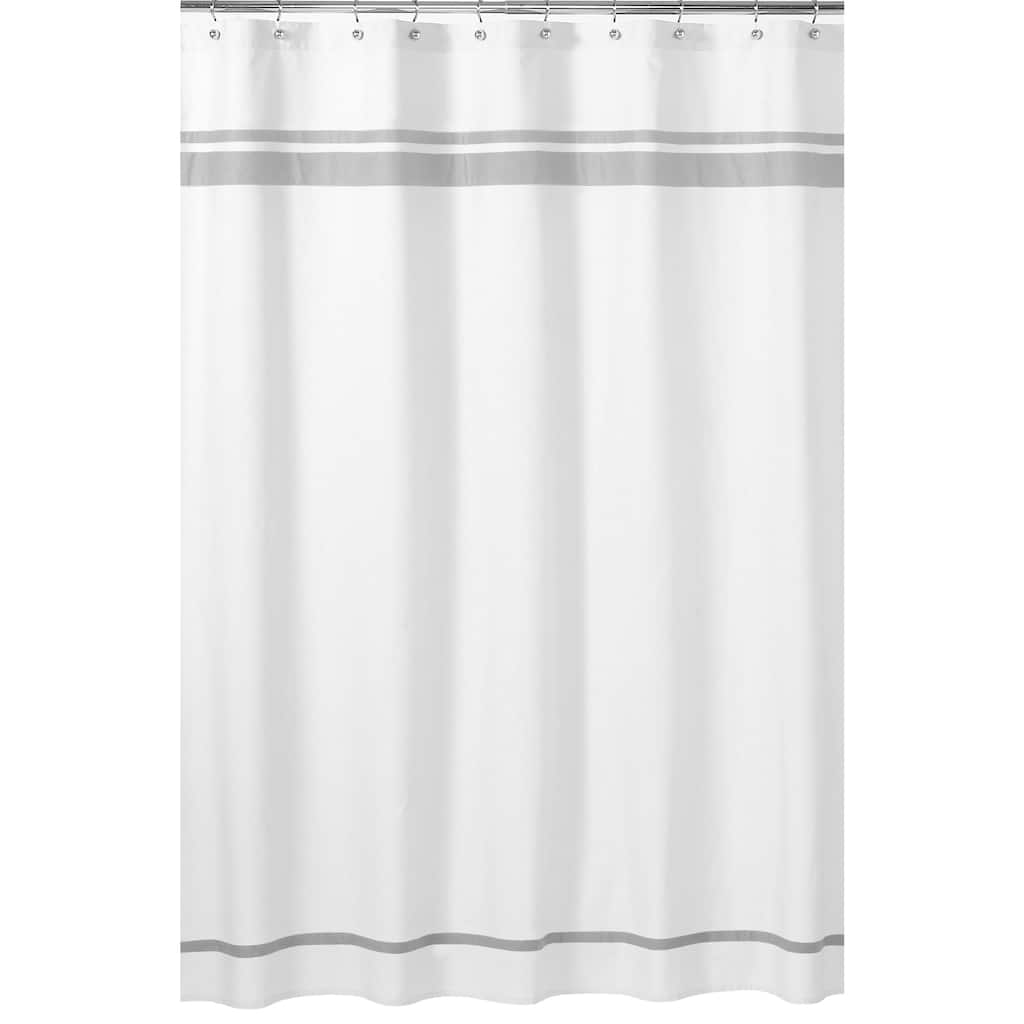 Sweet Jojo Designs White and Grey Hotel Shower Curtain