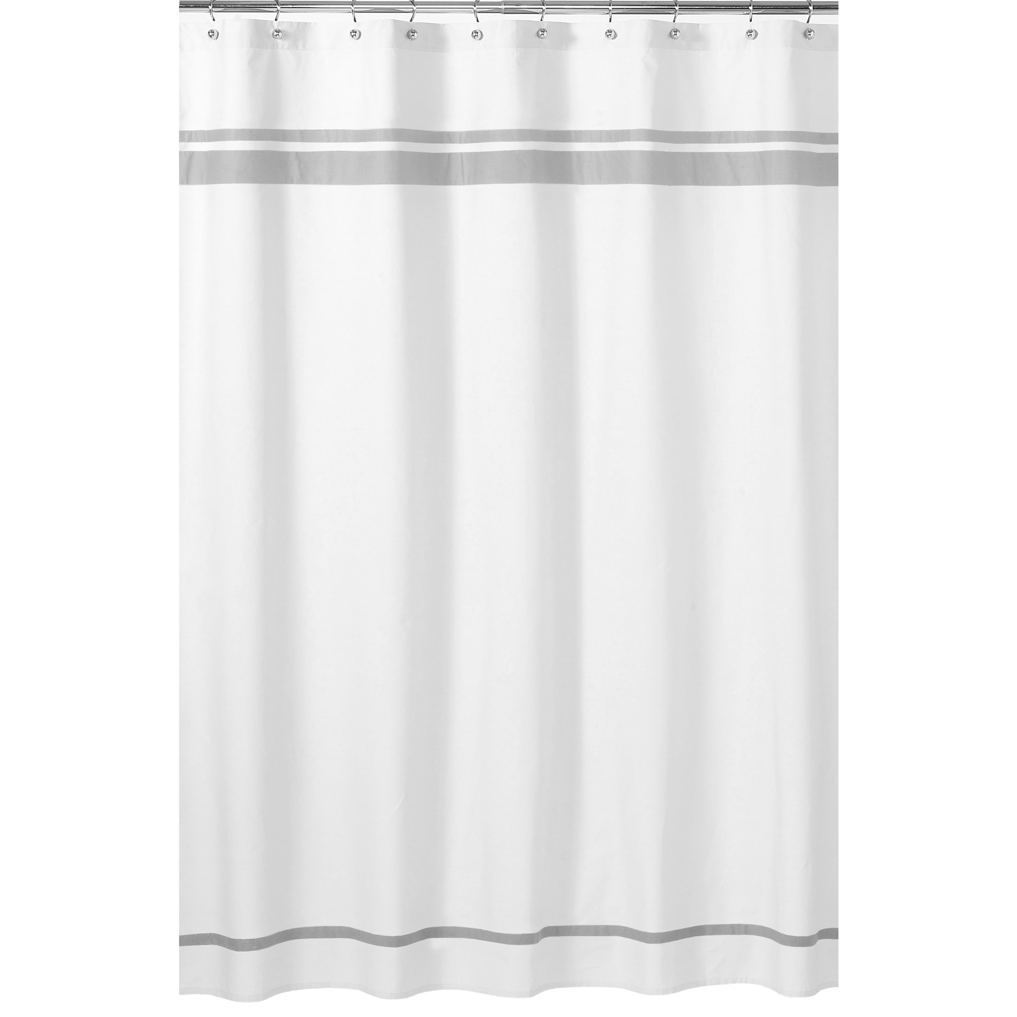 Sweet Jojo Designs White and Grey Hotel Shower Curtain
