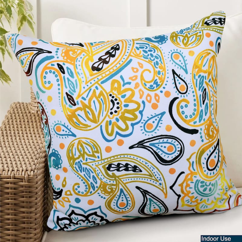 Decorative Indoor/Outdoor Throw Pillows with Inserts 18''X18'' Inches - White