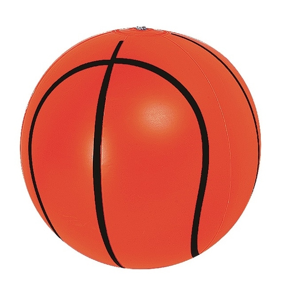 16" Orange and Black 6-Panel Inflatable Beach Basketball Swimming Pool Toy