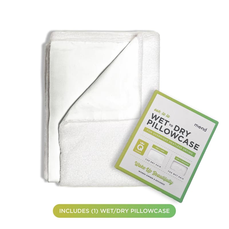 NIGHT Wet/Dry Reversible Satin & Terry Pillowcase, S/Q, White