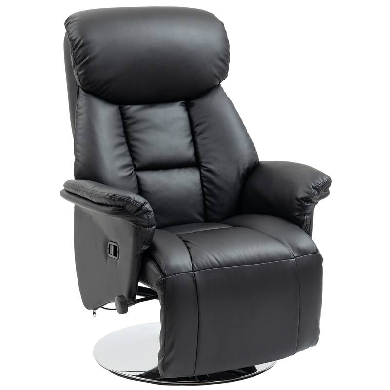 HOMCOM Manual Recliner Chair for Adults, Adjustable Swivel Recliner with Footrest, Padded Arms