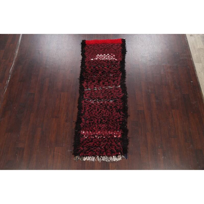 Modern Moroccan Oriental Runner Rug Wool Hand-knotted Carpet - 2'10" x 7'11"