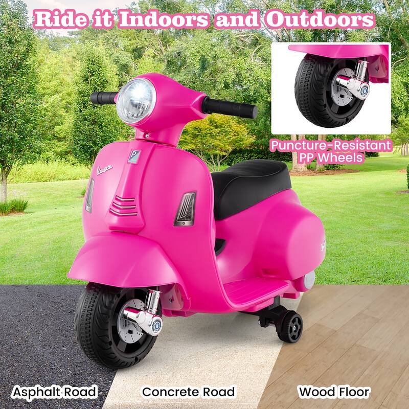 Gymax Kids Ride on Motorcycle w/ Training Wheels Headlight Horn 6V - See Details