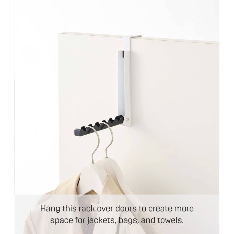 Yamazaki Home Over-the-Door Hook, Steel, Up To 1.375" Door, 1-Hook, Holds 13.2 lbs - L 2.76 x W 0.79 x H 7.87 inches