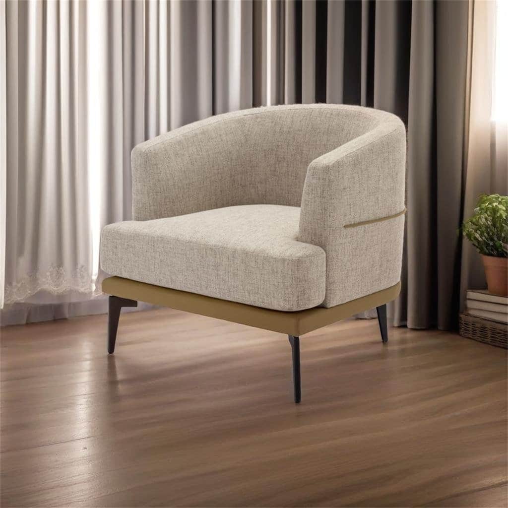 Modern Two-tone Barrel Fabric Chair