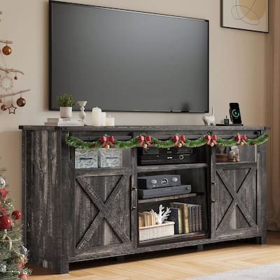 66" TV Stand Cabinet with Power Outlet For Up to 75 Inch TV - 65 inches
