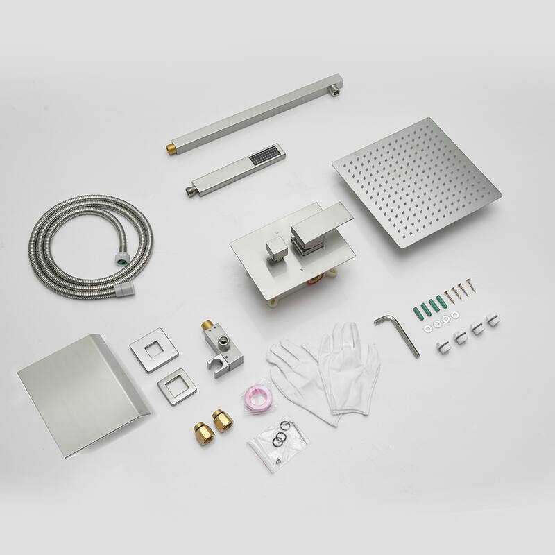 WIZ 3-Spray Patterns With 2.5 GPM 12 in. Showerhead Shower System