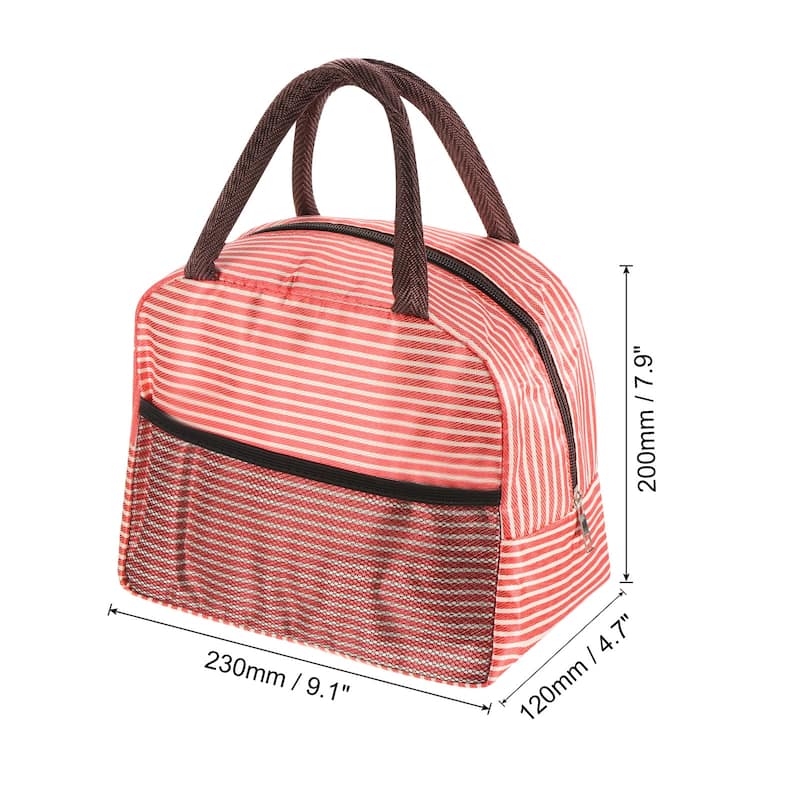 Lunch Bag Tote Bag with Pocket for Work Picnic 9.1"x4.7"x7.9", Blue