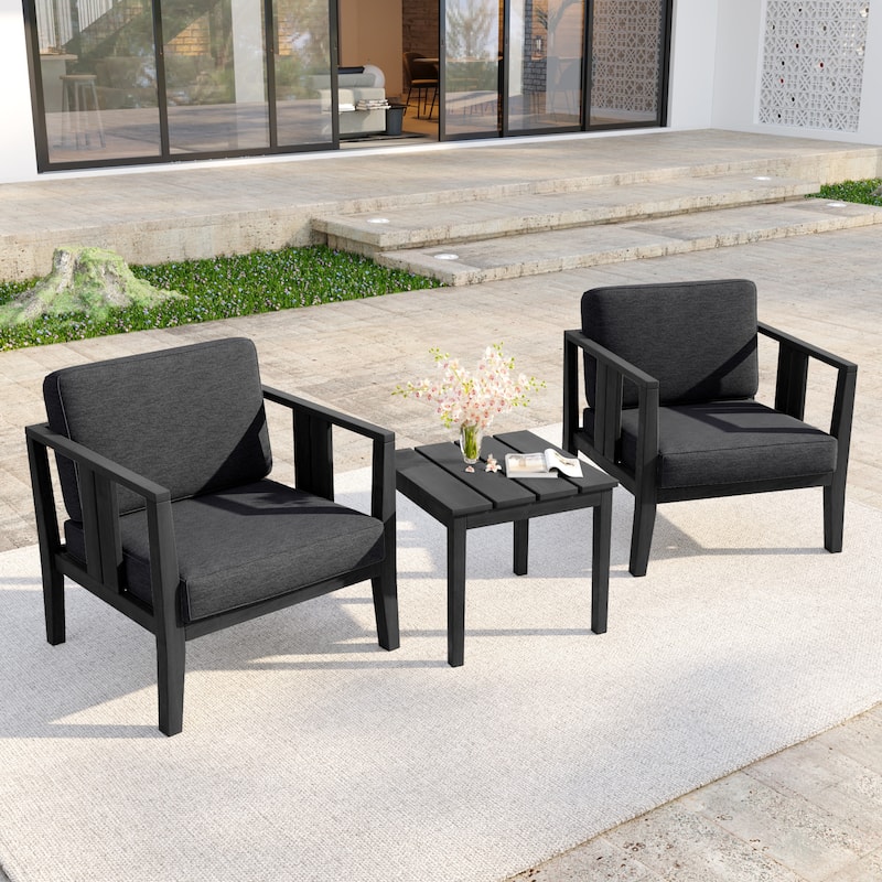 Casual 29"W Outdoor Patio Armchair Set In Solid Teak Wood with Cushion - Dark Wood - Dark Grey