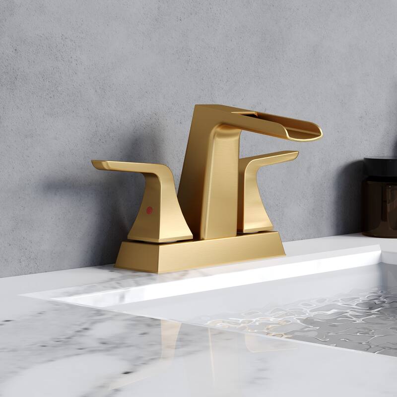 4 in.Centerset 2-Handle Waterfall Spout Bathroom Faucet