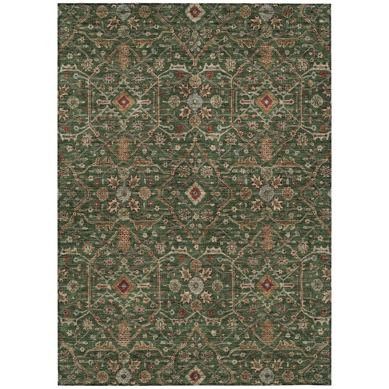 Machine Washable Indoor/ Outdoor Traditional Persian Chantille Rug