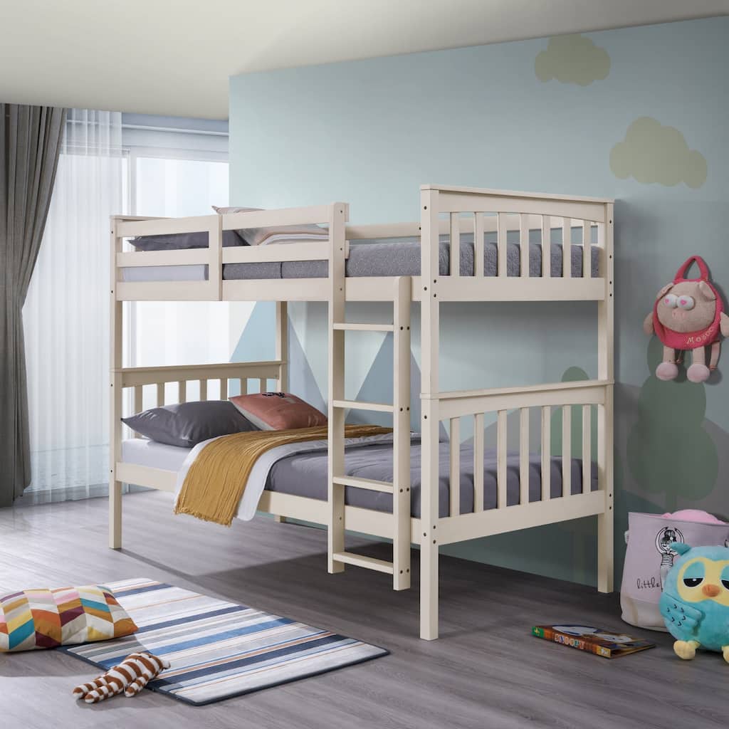 Ames Twin Over Twin Solid Wood Standard Bunk Bed