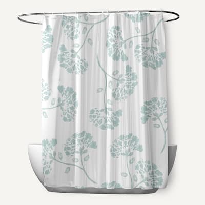 April Floral Print Shower Curtain
