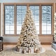 preview thumbnail 79 of 158, Glitzhome 6FT/7.5FT/9FT/11FT Snow Flocked Pre-lit Artificial Fir Christmas Trees