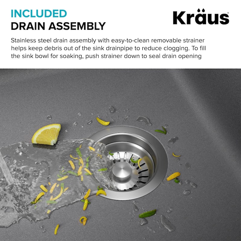 KRAUS Forteza Granite 32 inch 1-Bowl Undermount Kitchen Sink