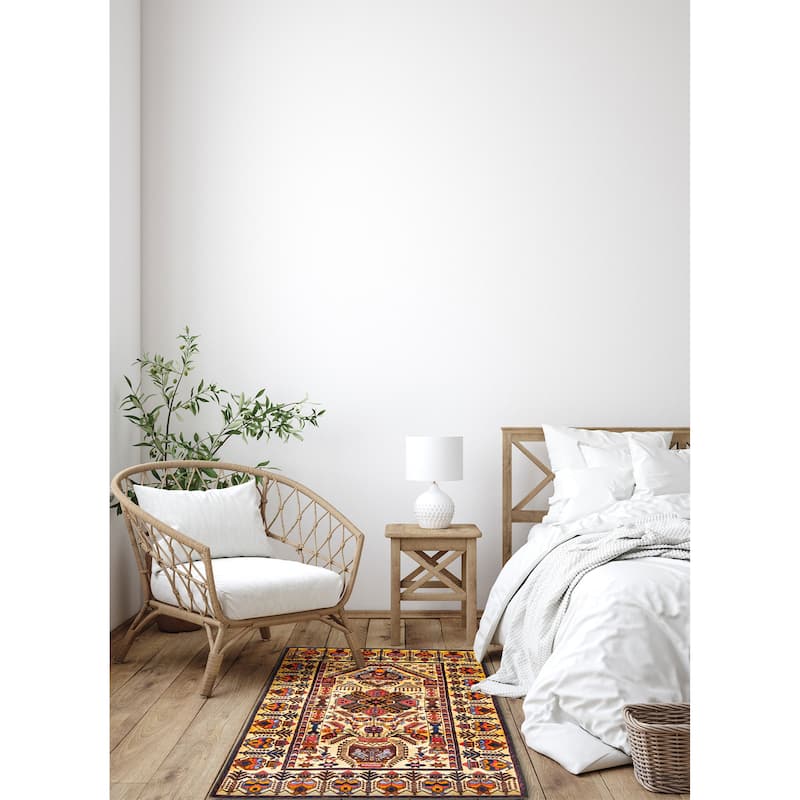 Teimani Orange Rug 2'11" x 4'7" - 2'11 x 4'7