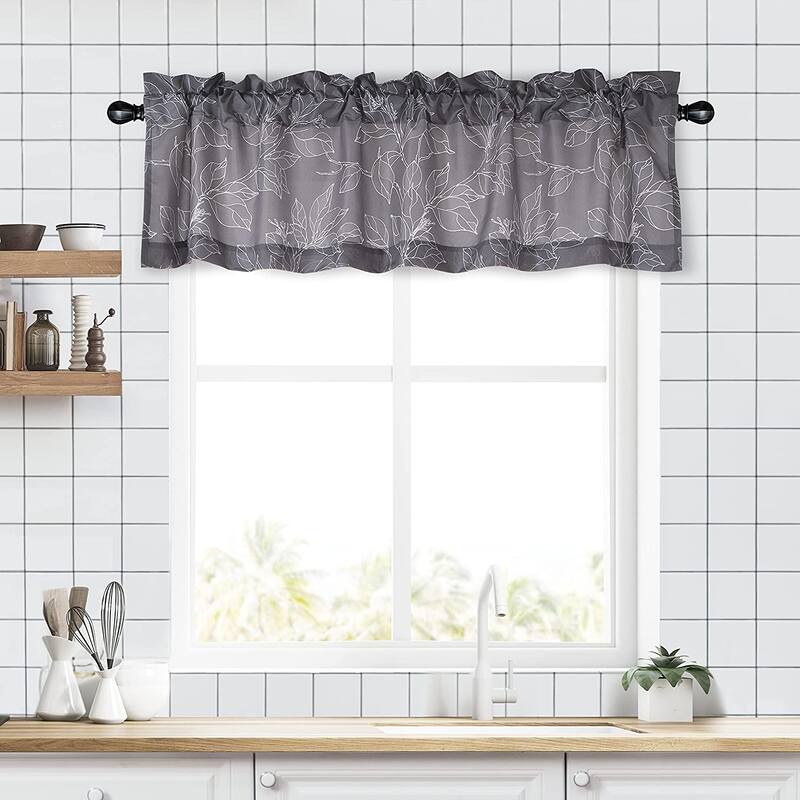 DriftAway Ryan Sketch Floral Branch Leaves Pattern Curtain Set