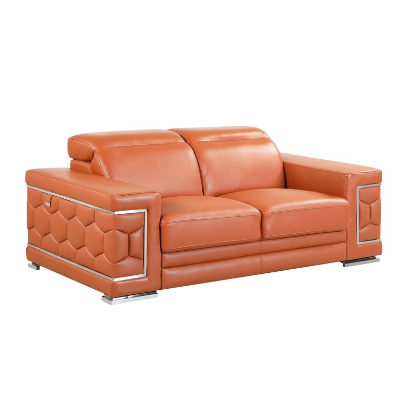Top Grain Italian Leather Loveseat