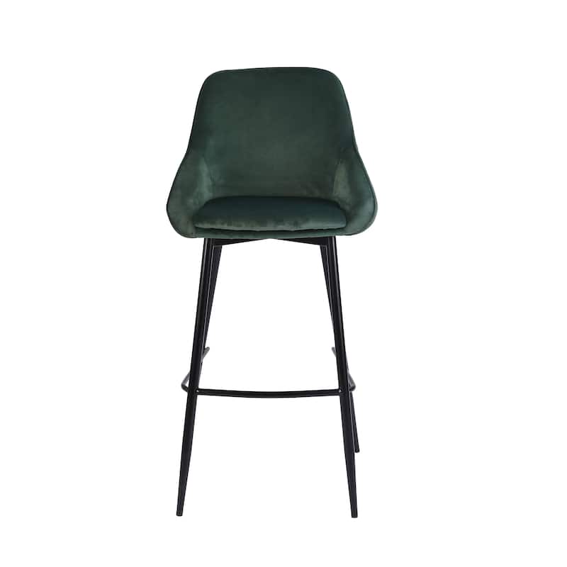 Porthos Home Ugo Bar Stools Set of 2, Velvet Upholstery, Iron Legs