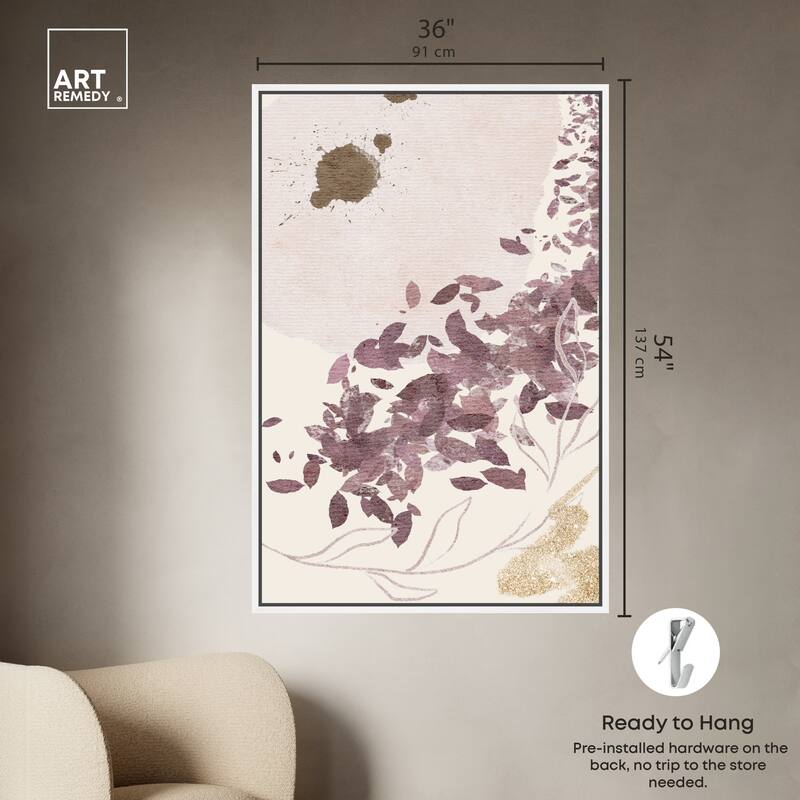 Art Remedy Golden Vineyards Framed Boho Abstract 1 Piece Canvas Wall Art