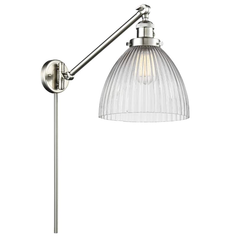 Innovations Lighting Seneca Falls Single Light 16" Tall Bathroom - Brushed Satin Nickel / Clear