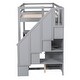 preview thumbnail 11 of 80, Multifunctional Wood Twin Size Loft Bed with L-Shaped Desk and Storage Staircase, Loft Bed Frame with Cabinet and Drawers