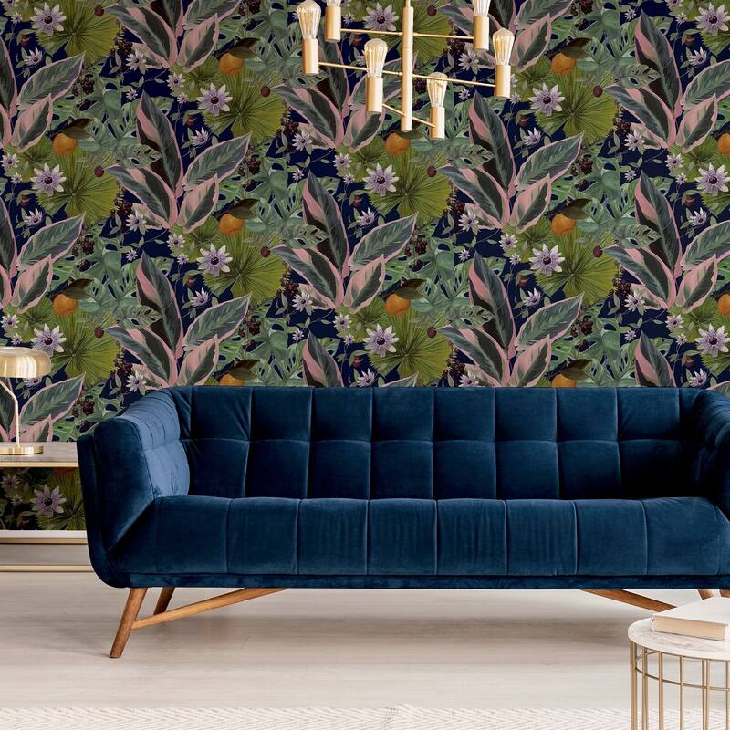 Arthouse Etta Navy Tropical Wallpaper