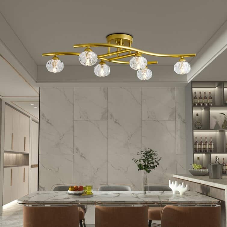 Maxax 6 - Light 29.1'' Sputnik Geometric Semi Flush Mount
