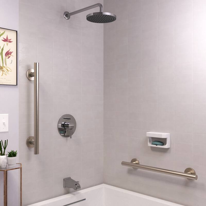 Keeney Infinity Designer Grab Bar 1.25 Dia x 16 in., Brushed Nickel