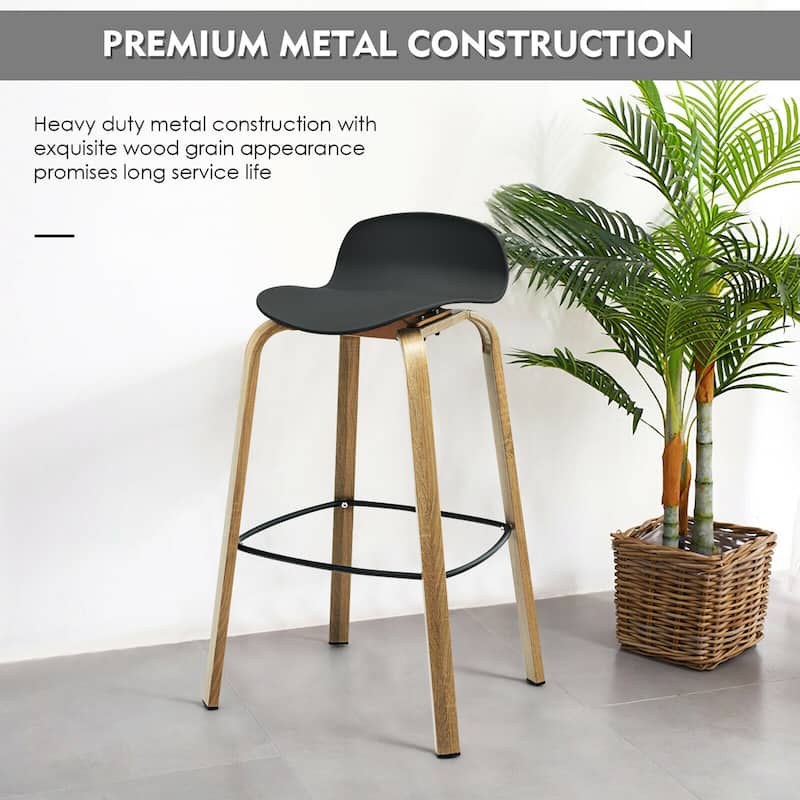 Gymax Modern Set of 4 Barstools 30inch Pub Chairs w/Low Back & Metal - See Details