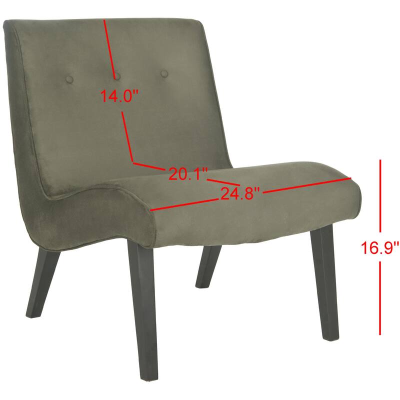 SAFAVIEH Sibille Mid-Century Forest Green Chair - 25.2" x 29.9" x 30.7" - 25Wx30Dx31H