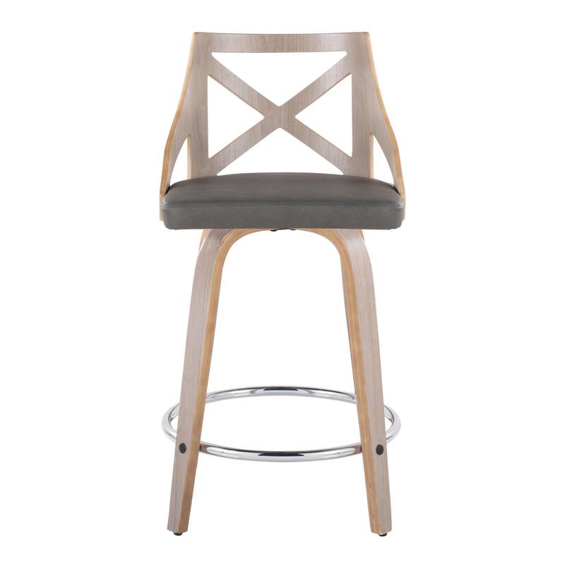 The Gray Barn Charlotte 24" Fixed-Height Counter Stool with Bent Wood Legs (Set of 2)