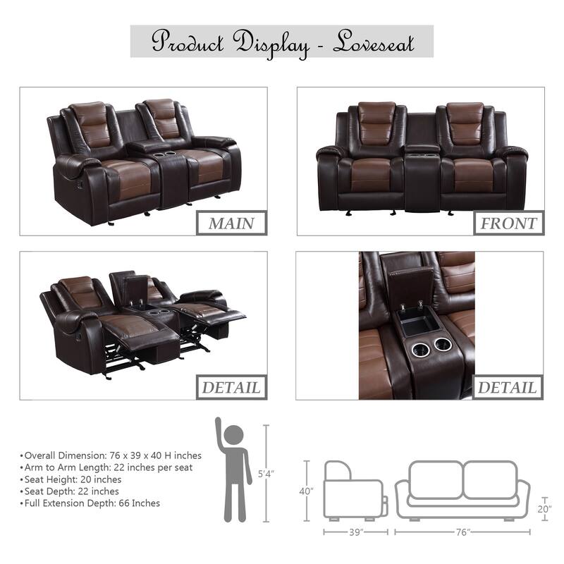 Mischa 3-Piece Reclining Living Room Set