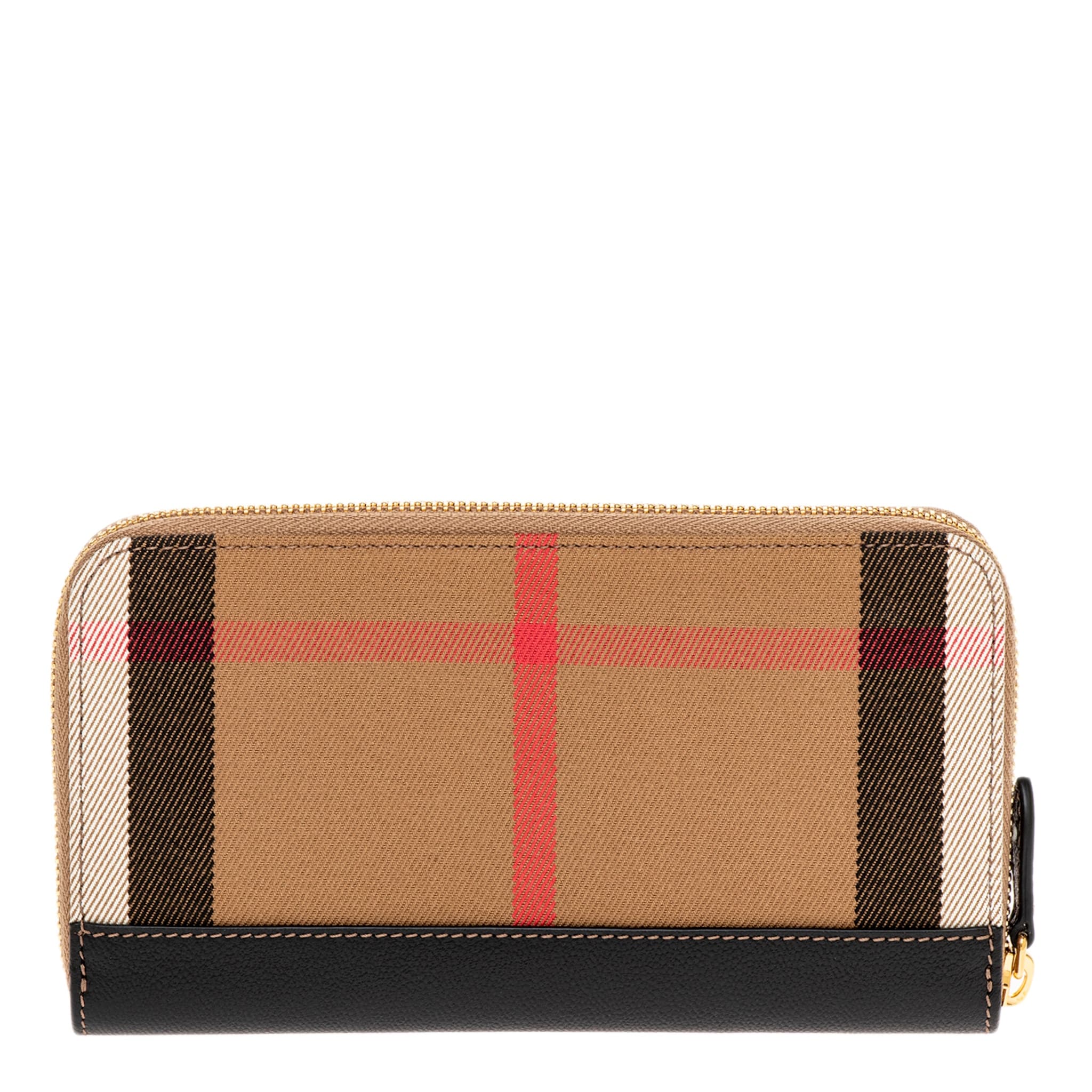Burberry Zip Around Wallet in House Check and Leather - Overstock